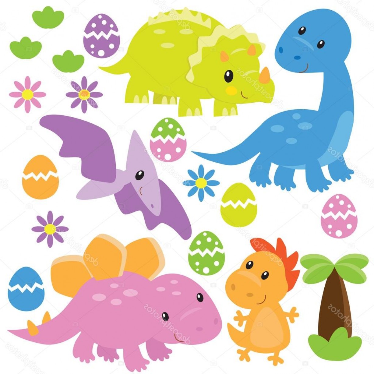 1228x1228 Cute Dinosaur Vector Catchsplace