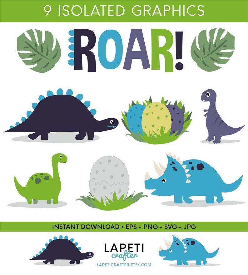 794x881 Dinosaur Clipart Digital Dinosaur Cute Dinosaur Vector Etsy