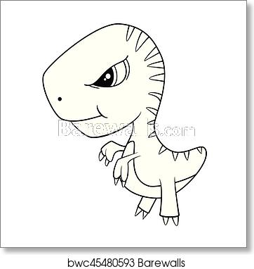 362x382 Illustration Of Cute Cartoon Of Green Baby T Rex Dinosaur Vector