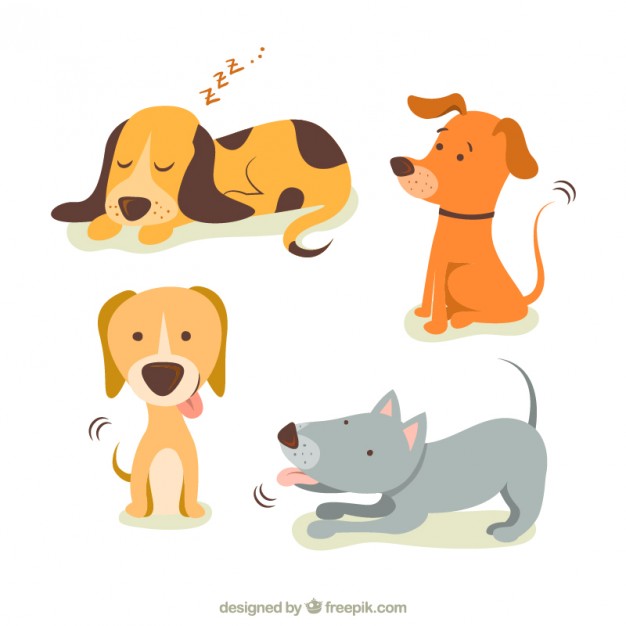 626x626 Cute Illustrations Of Dogs Vector Free Download