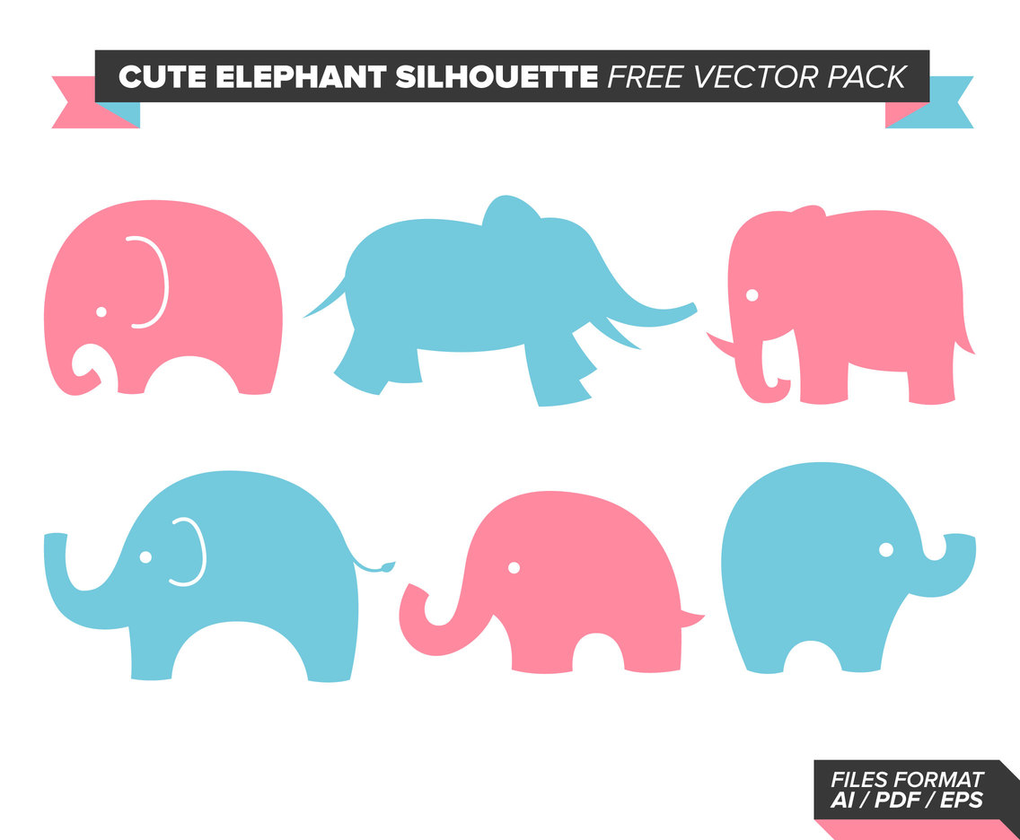 1136x936 Cute Elephant Silhouette Free Vector Pack Vector Art Graphics