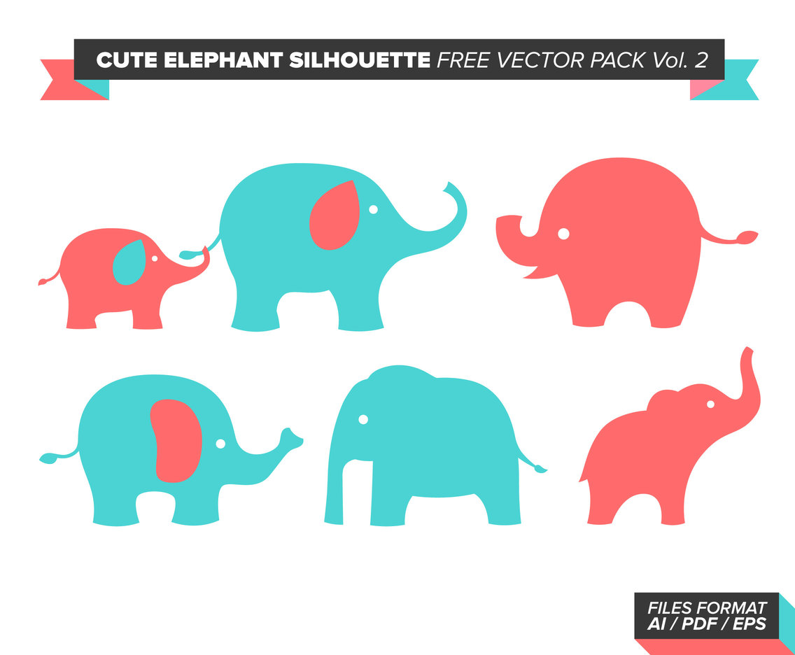 1136x936 Cute Elephant Silhouette Free Vector Pack Vol Vector Art