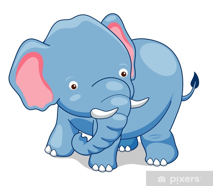 700x613 Cute Elephant Vector Poster
