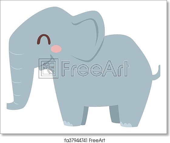 560x470 Free Art Print Of Elephant Vector Illustration Cute Little