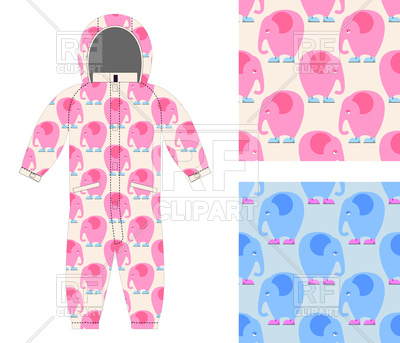 400x343 Jumpsuit For Child With Structure From Cute Elephant Vector Image