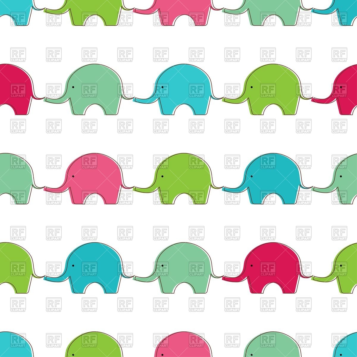 1200x1200 Seamless Background With Cute Elephants Vector Image