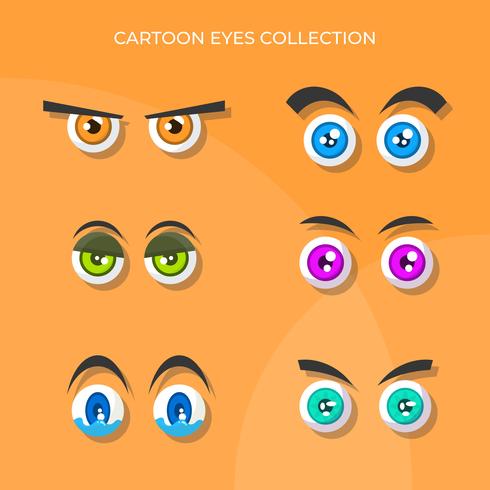 490x490 Flat Cute Cartoon Eyes Vector Collection