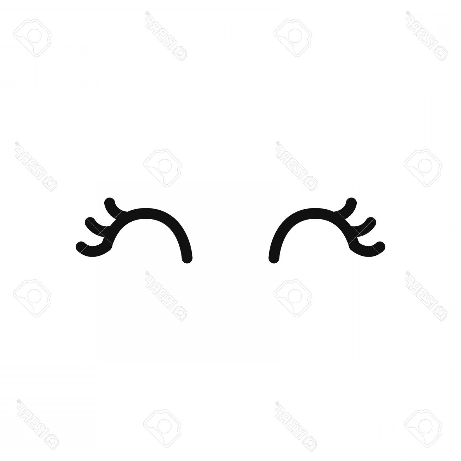 1560x1560 Photostock Vector Vector Unicorn Eyelashes Closed Eyes Vector Icon