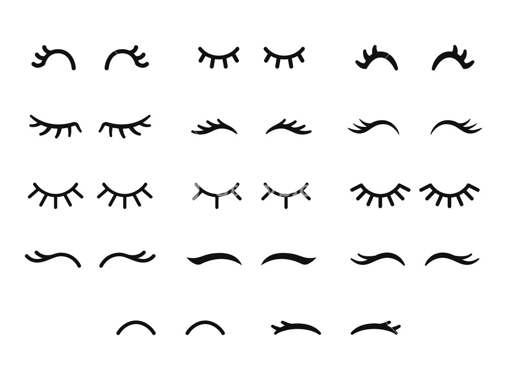 1000x750 Vector Unicorn Eyelashes Cartoon Animal Eyes Closed Woman Eyes