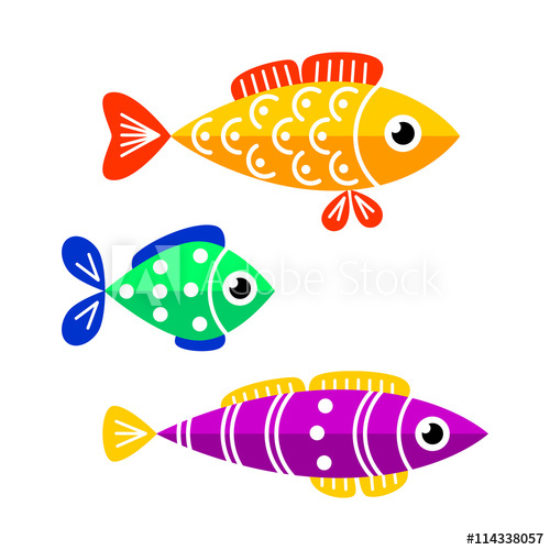 500x500 Cute Fish Vector Illustration Fish Flat Style Vector Illustration