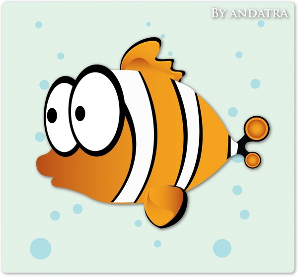 600x556 Fish Painting Cute Cartoon Design Free Vector In Adobe Illustrator