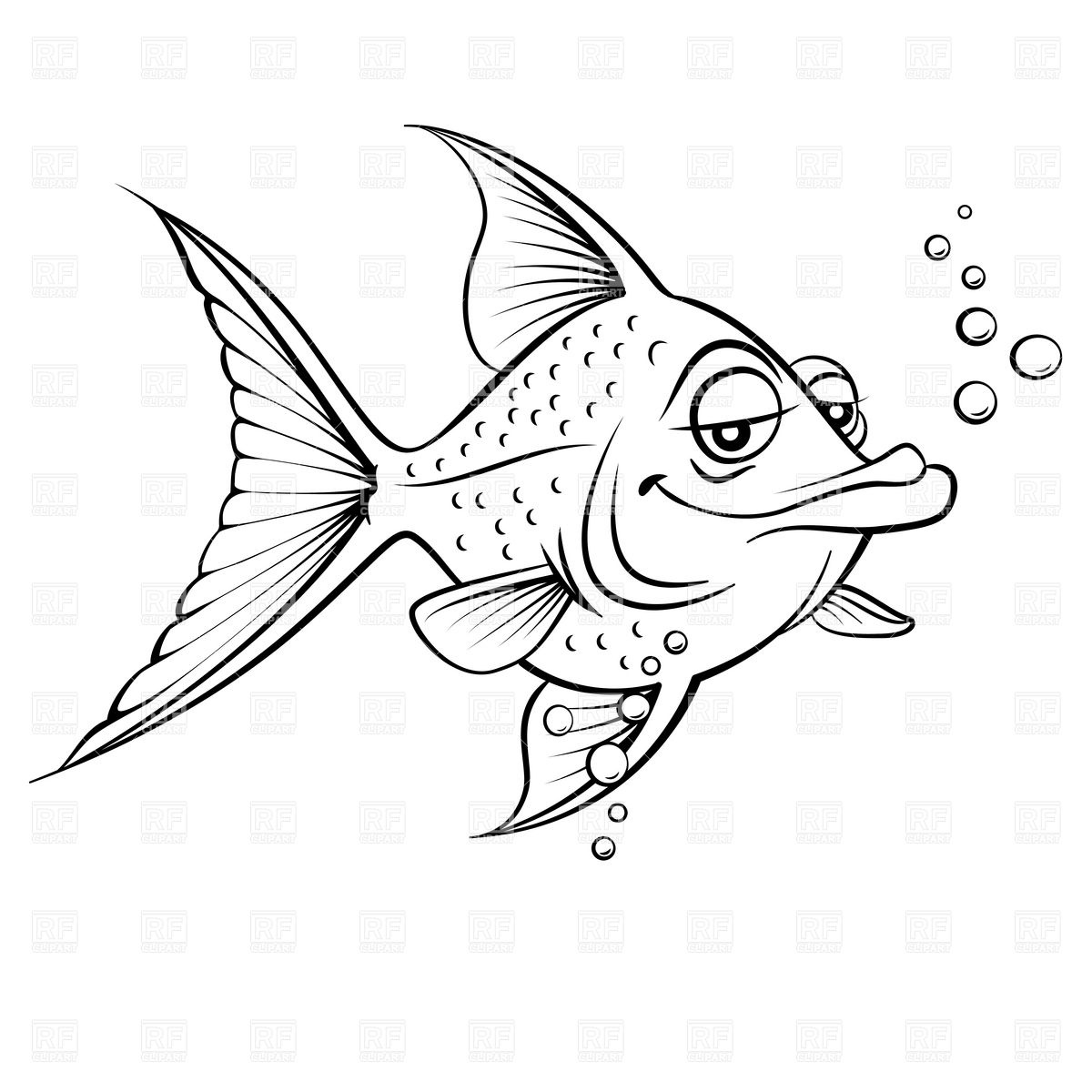 1200x1200 Funny Cartoon Fish Vector Image Of Plants And Animals Dvarg