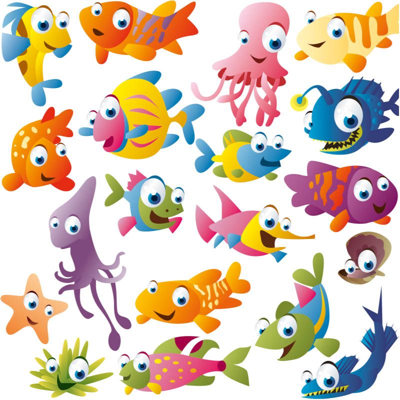 800x800 Funny Cartoon Fish Vector Free For Download And Ready For Print