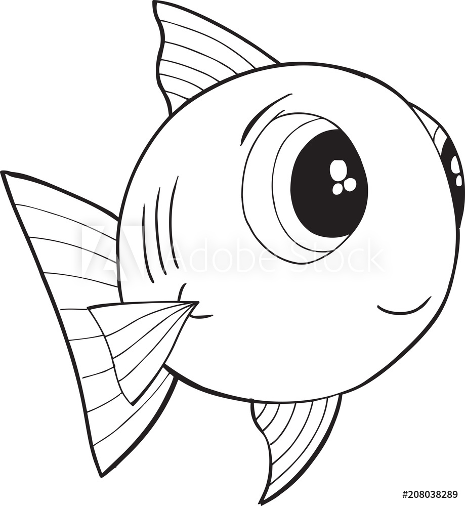 919x1000 Recess Fitting Cute Happy Fish Vector Illustration Art
