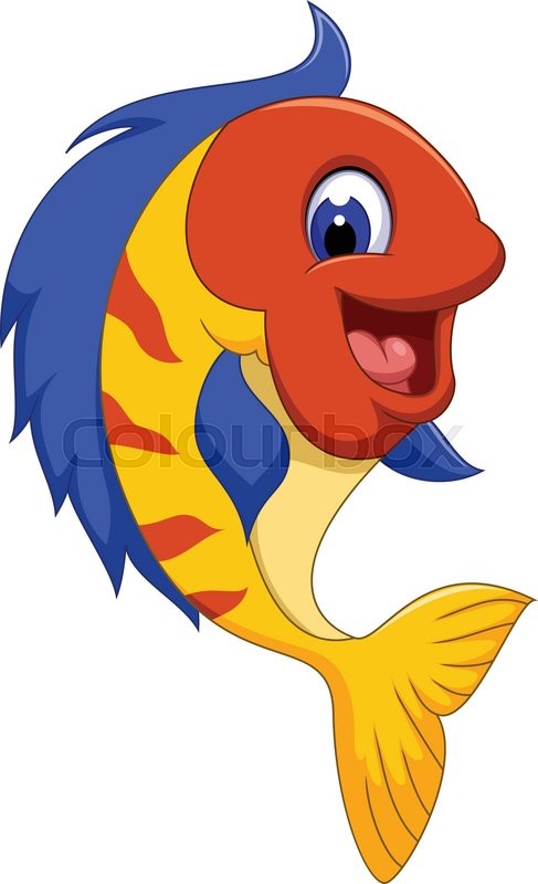 487x800 Vector Illustration Of Funny Cute Fish Stock Vector Colourbox