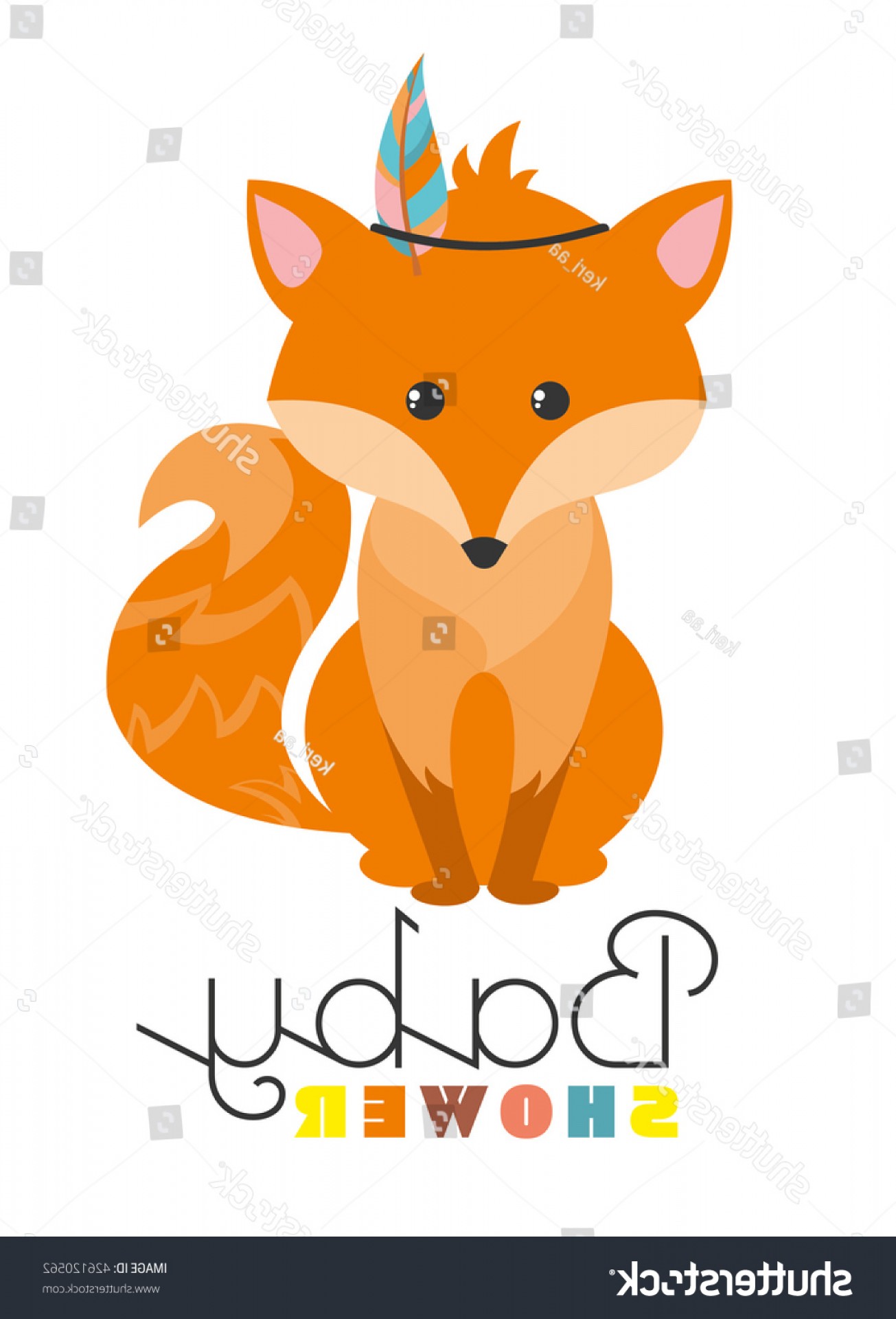 1305x1920 Baby Shower Card Cute Fox Vector Geekchicpro