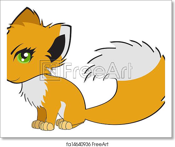 560x470 Free Art Print Of Cute Cartoon Fox Vector Cute Cartoon Fox