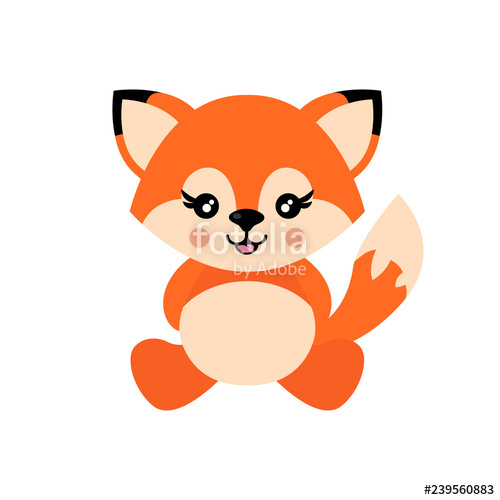 500x500 Cartoon Cute Fox Vector Sitting Stock Image And Royalty Free