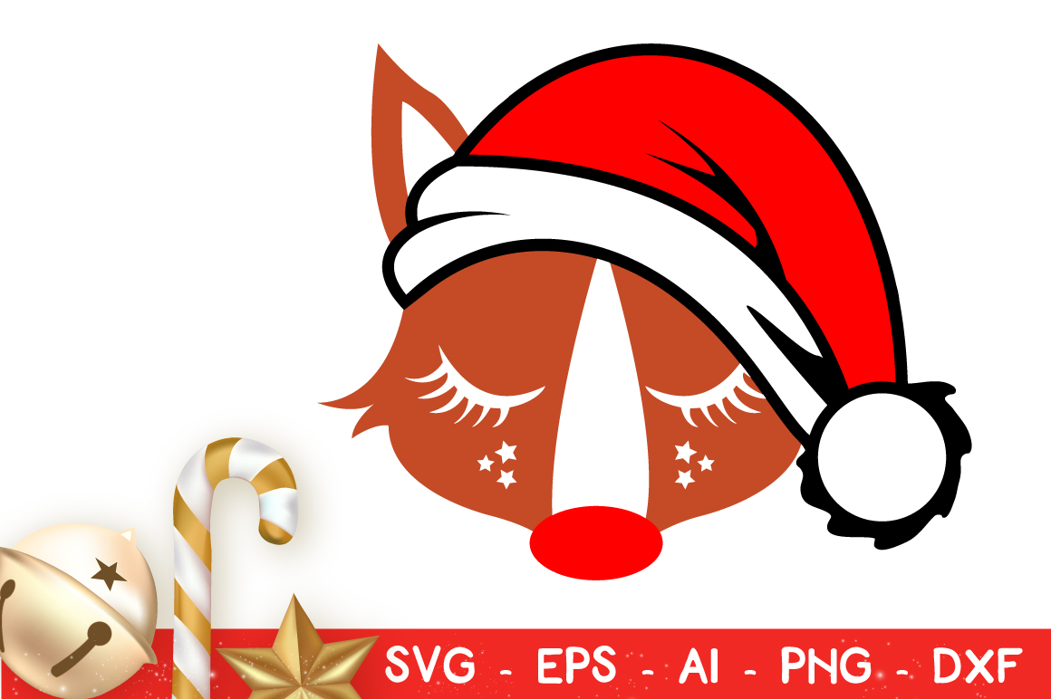 1160x772 Cute Christmas Fox Vector Graphic