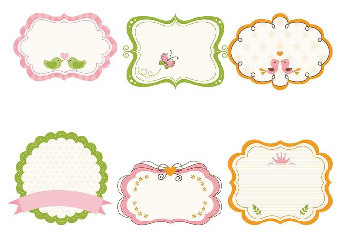 Cute Girly Frame Vector And Label Vector Pack 700x490 Cute Girly Frame Vector And Label Vector Pack