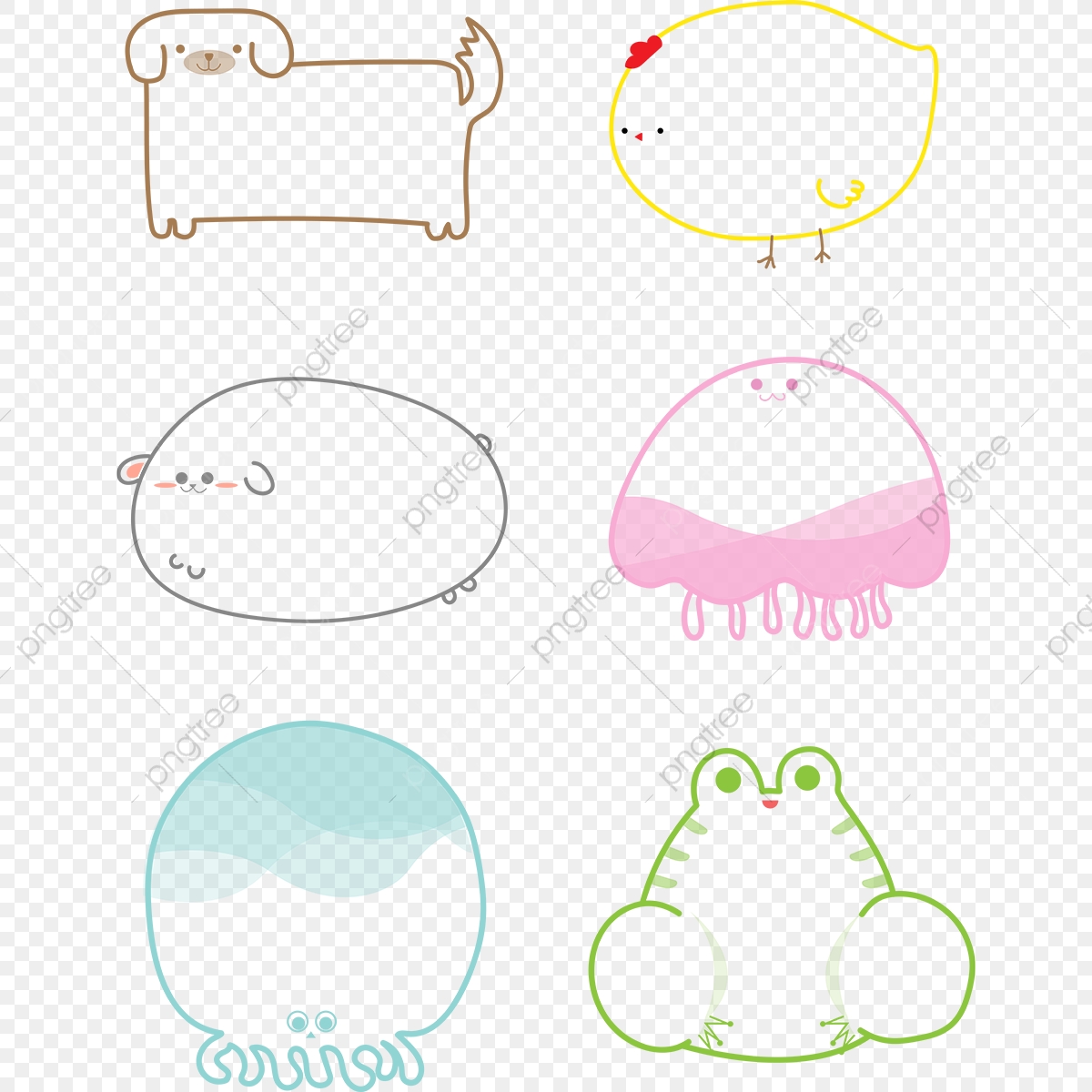 Cartoon Cute Animal Bubble Frame Vector Illustration Elements Set 1200x1200 Cartoon Cute Animal Bubble Frame Vector Illustration Elements Set