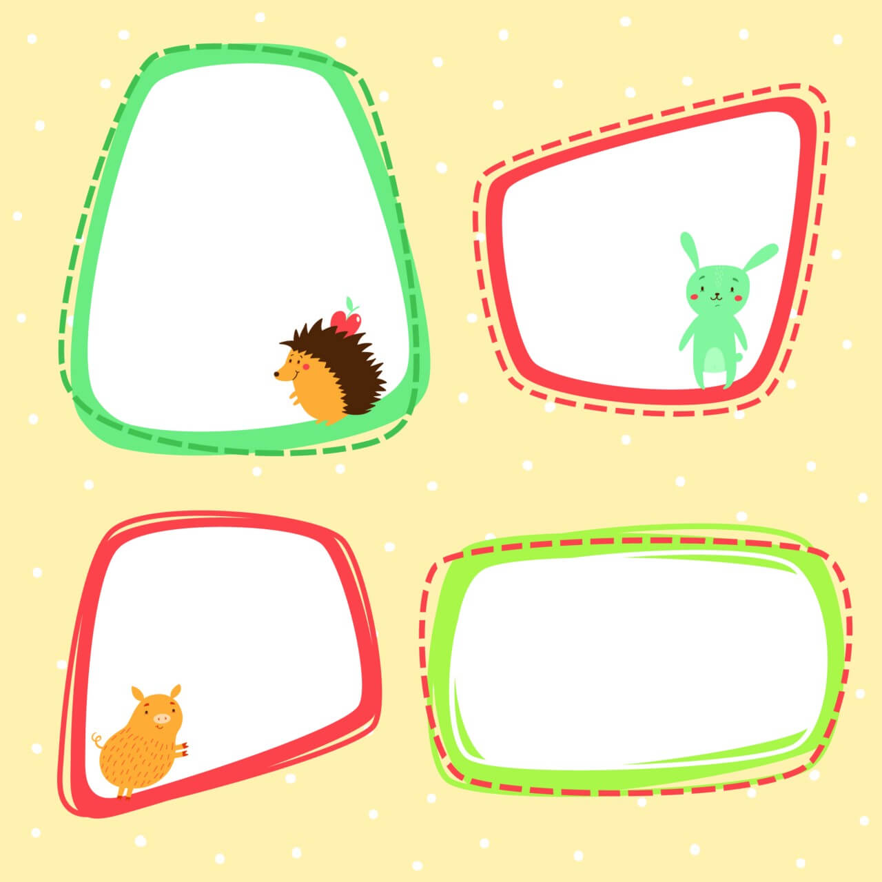 Free Vector Cute Frames Vector Set 1280x1280 Free Vector Cute Frames Vector Set