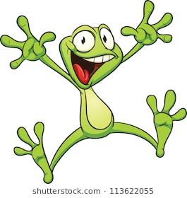 265x280 Excited Cartoon Frog Vector Illustration With Simple Gradients