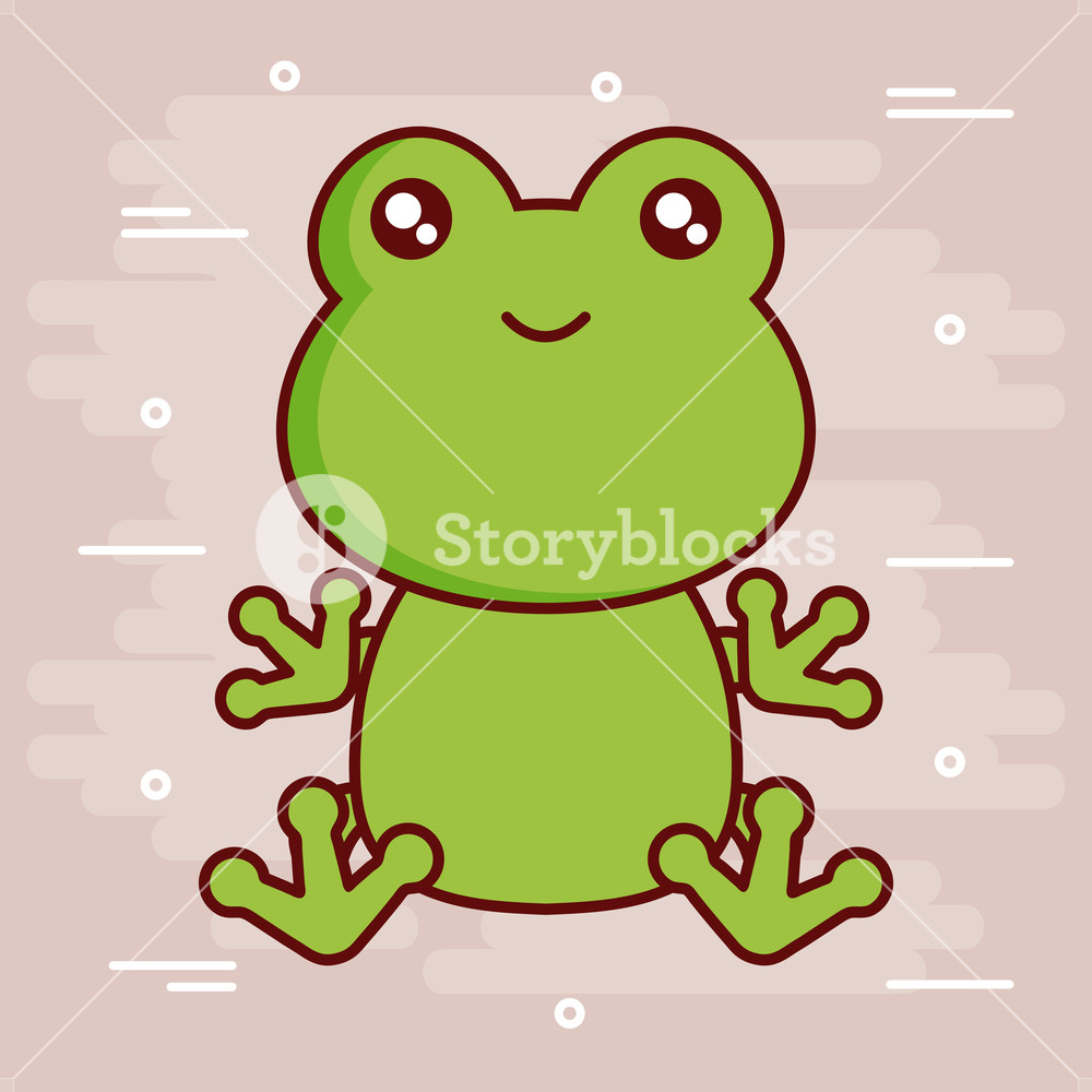 1000x1000 Cute Frog Icon Over Brown Background Colorful Design Vector