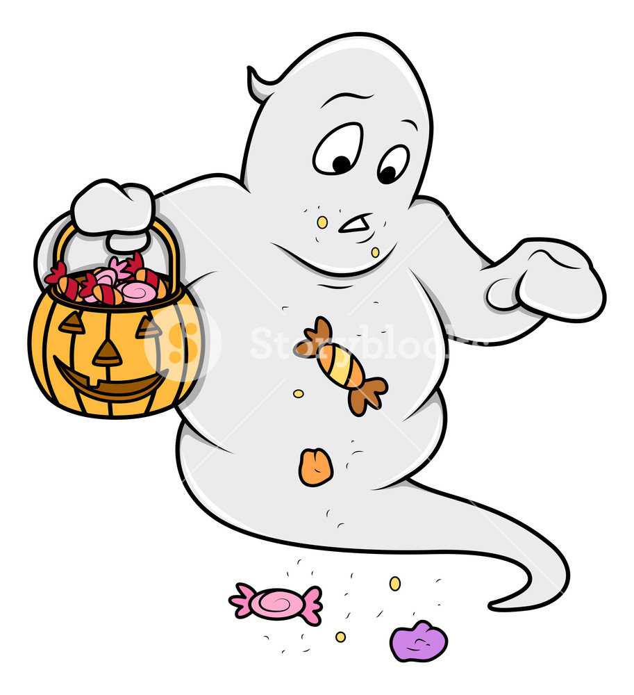 Funny Cute Ghost Carrying Candies 913x1000 Funny Cute Ghost Carrying Candies