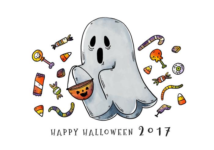 Cute And Scary Trick Or Treating Ghost Vector 700x490 Cute And Scary Trick Or Treating Ghost Vector
