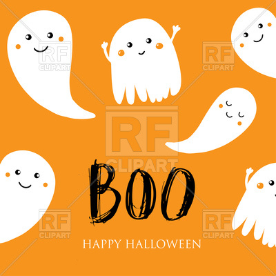 Cute Ghost Halloween Invitation Or Greeting Card Vector Image 400x400 Cute Ghost Halloween Invitation Or Greeting Card Vector Image