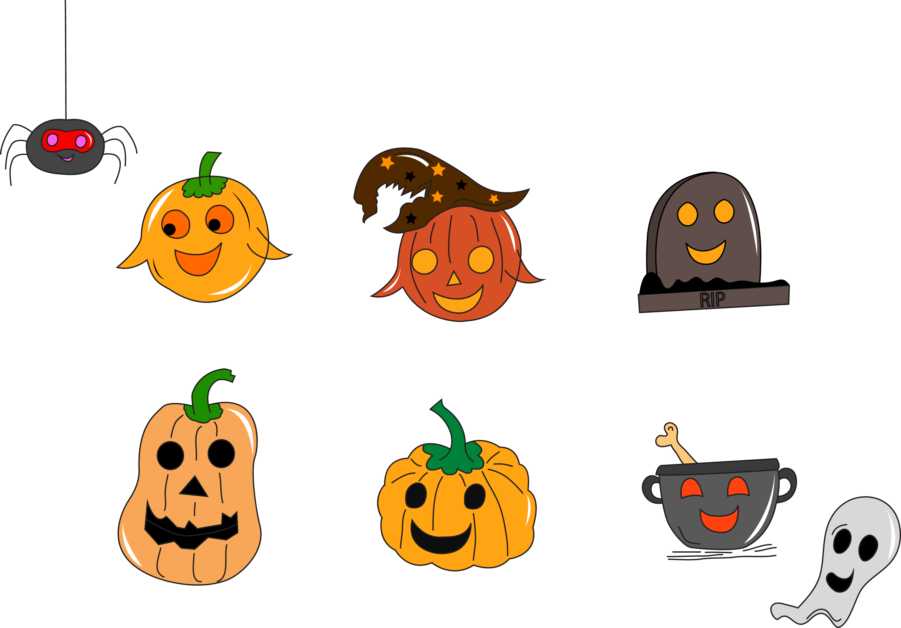 3122x2179 Cute Halloween Vector Graphics Graphic