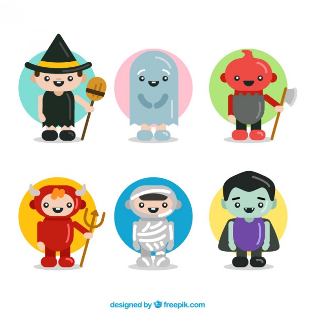 626x626 Cute Halloween Characters Vector Premium Download