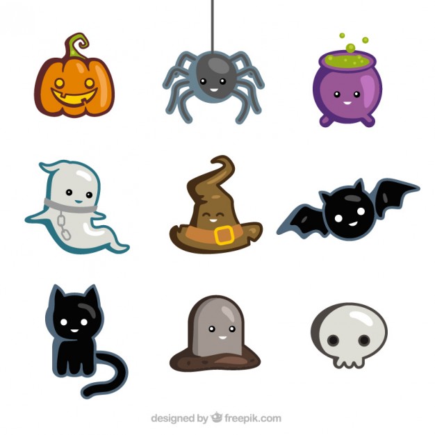626x626 Cute Halloween Icons Vector Free Download