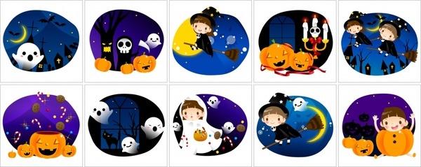 600x239 Halloween Free Vector Download