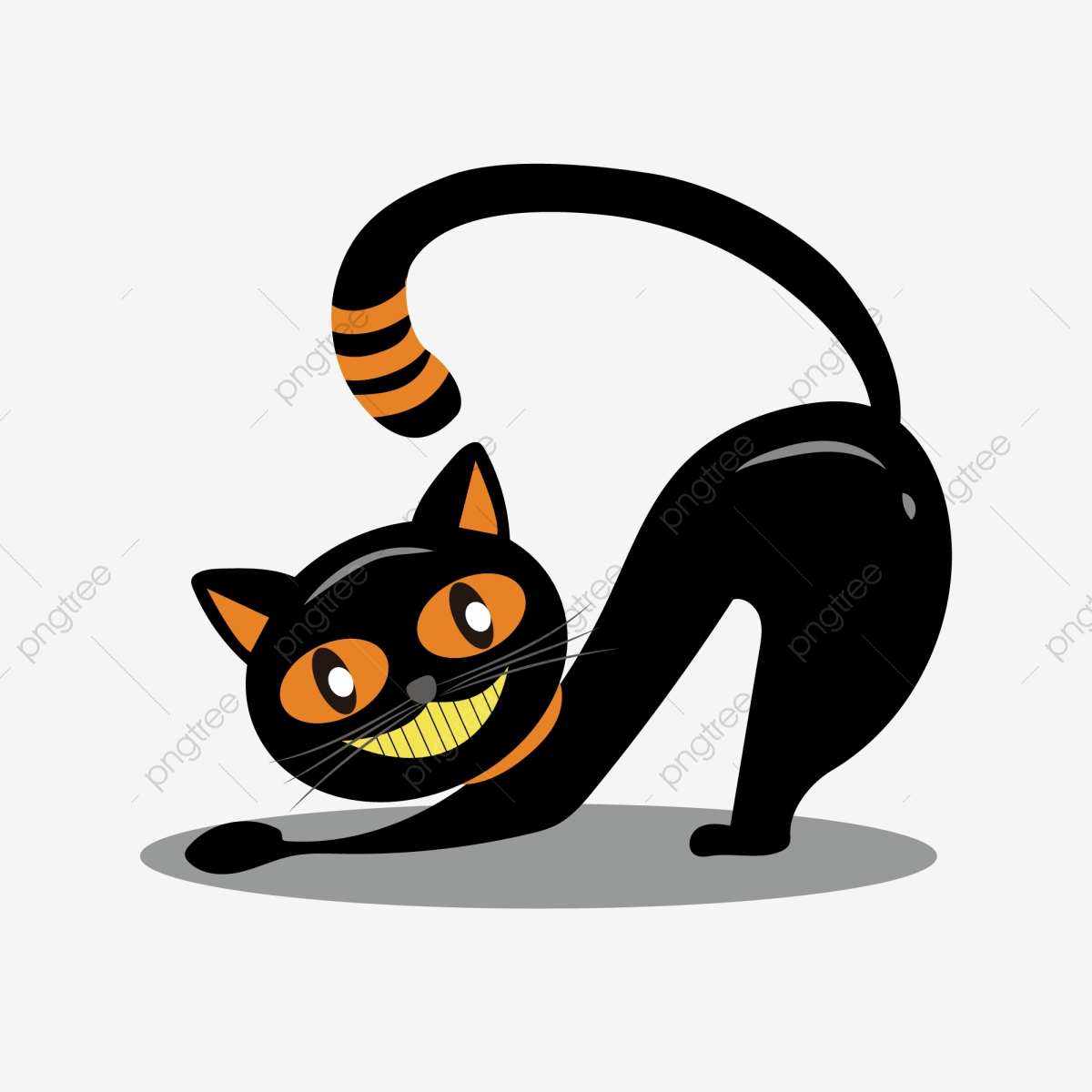 1200x1200 Cartoon Cute Halloween Funny Black Cat Illustration Element