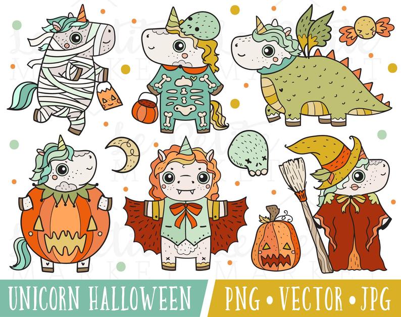 794x627 Unicorn Halloween Clipart Images Cute Halloween Unicorn Etsy
