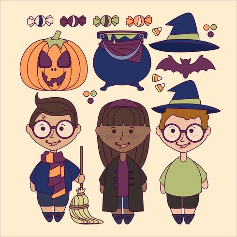 490x490 Vector Cute Halloween Elements