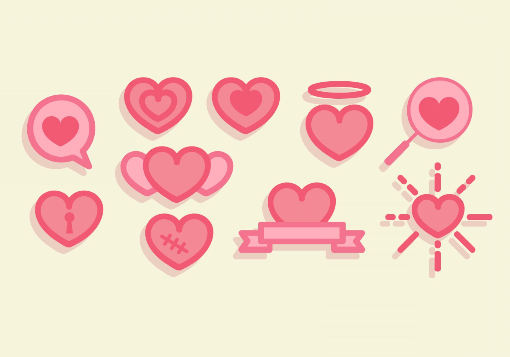 1680x1176 Cute Line Art Hearts Vector Handandbeak