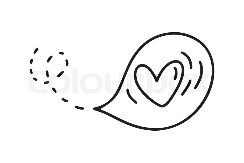 800x534 Monoline Cute Balloon With Heart Stock Vector Colourbox
