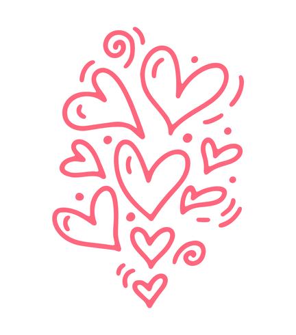 432x490 Monoline Cute Pink Different Size Hearts Vector Valentines Day