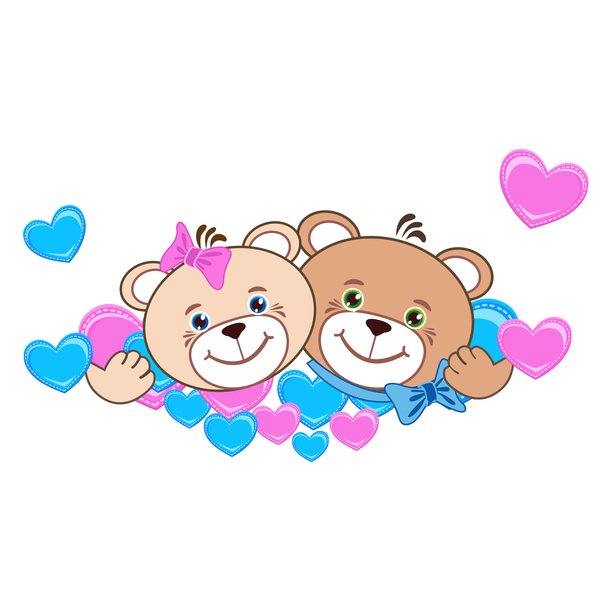600x600 Cartoon Cute Teddy Bear With Heart Vector Material Free Download