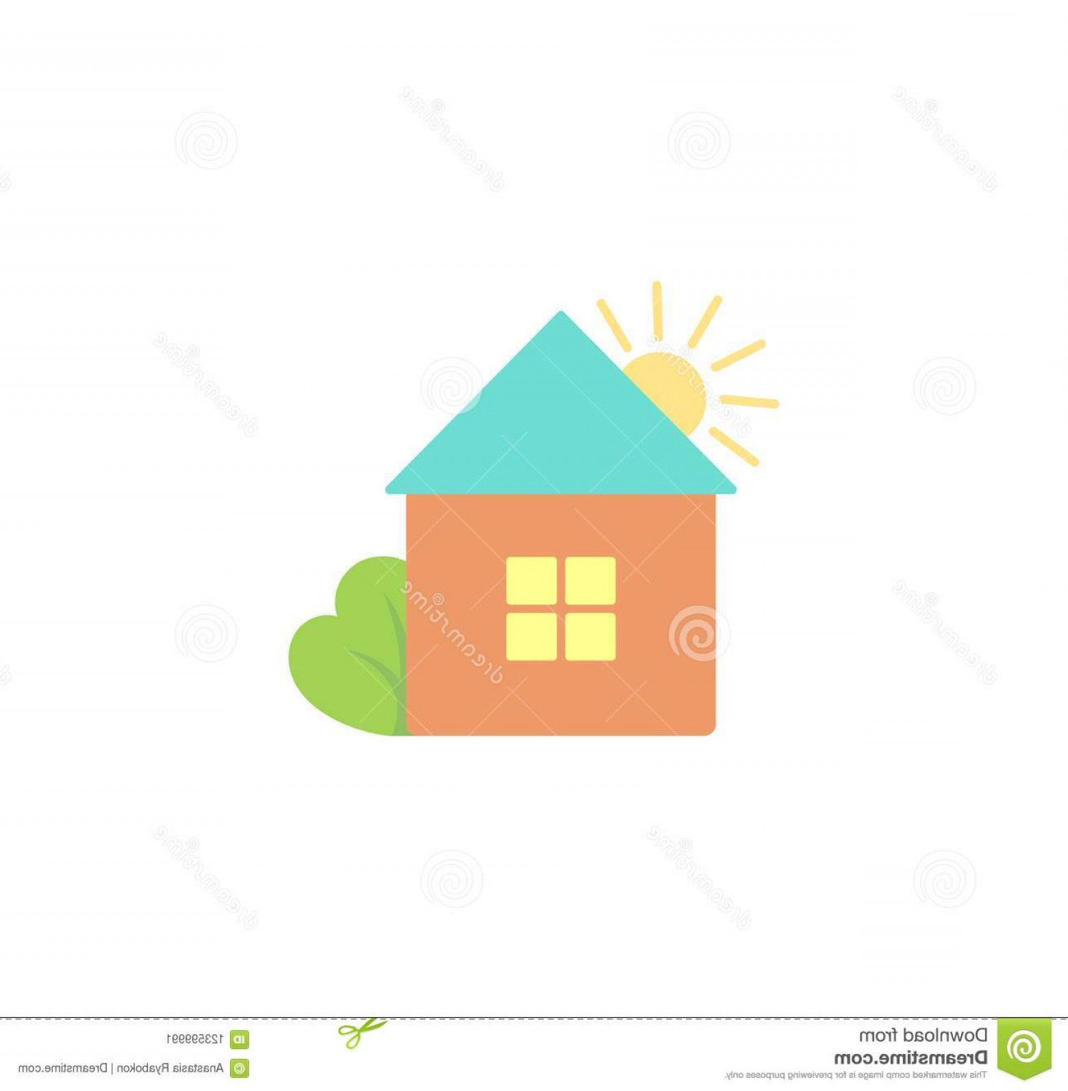 1560x1593 Cute House Colorful Flat Vector Logo Isolated Cute House Colorful
