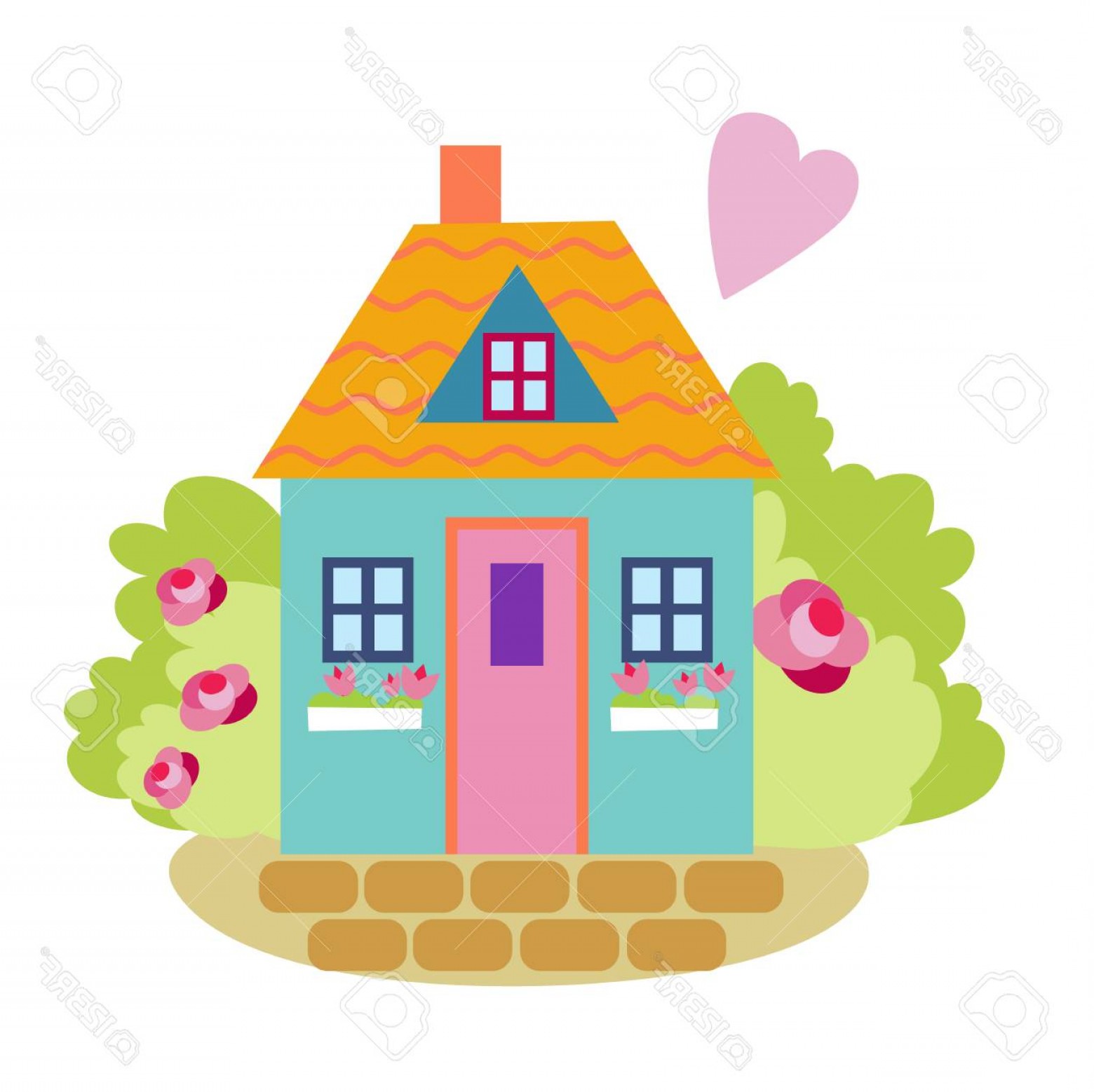 1560x1558 Fall House Vector Graphic Handandbeak