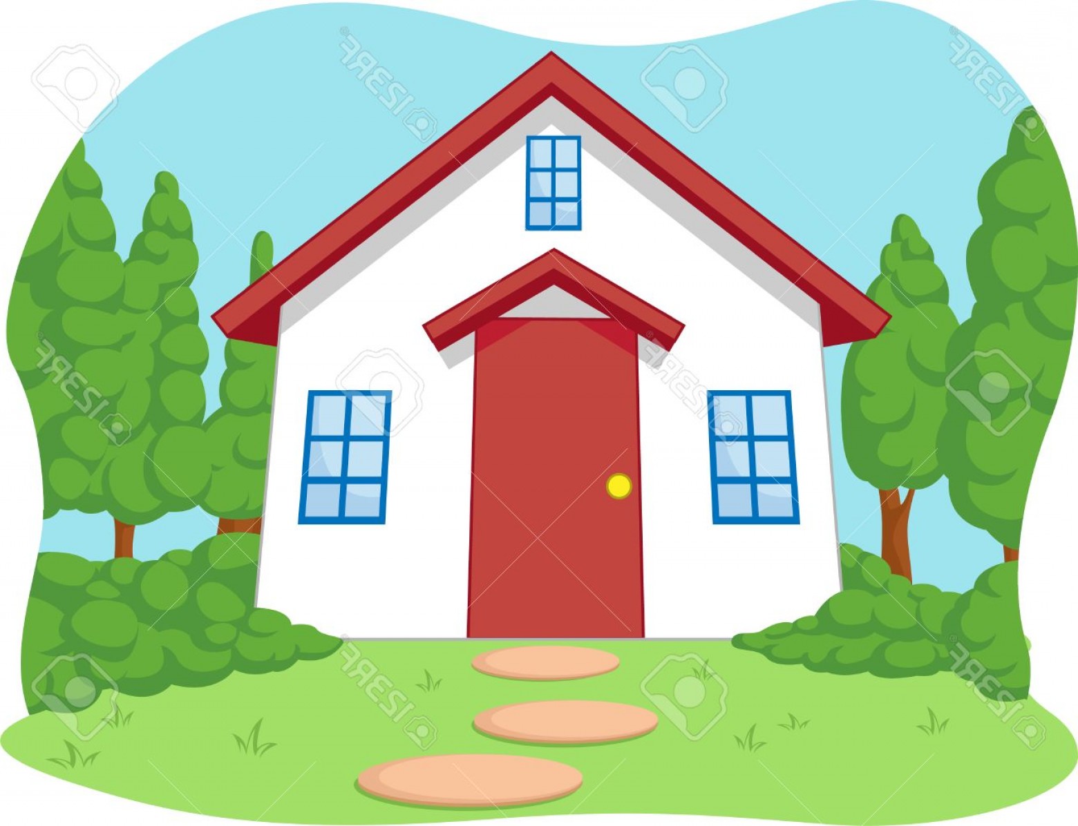 1560x1196 Photostock Vector Cartoon Of Cute Little House With Garden