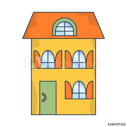 500x500 Cartoon House Vector Illustration Isolated Property Investment