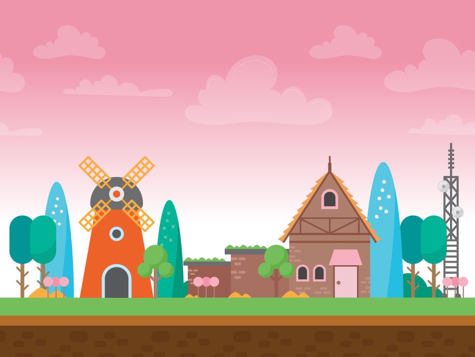 930x700 Cute Country House Vector Illustration Frebers