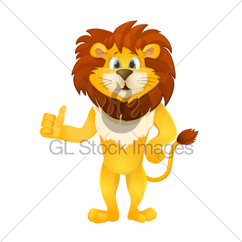500x500 Cute Cartoon Standing Lion Vector Illustration Gl Stock Images