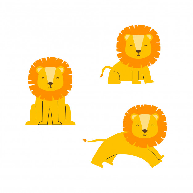 626x626 Cute Lion Vector Character Vector Premium Download