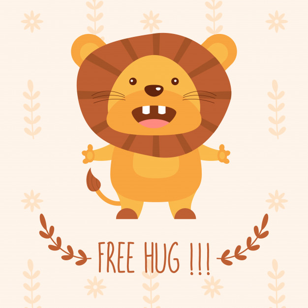 626x626 Cute Lion Vector Illustration With Word Vector Premium Download